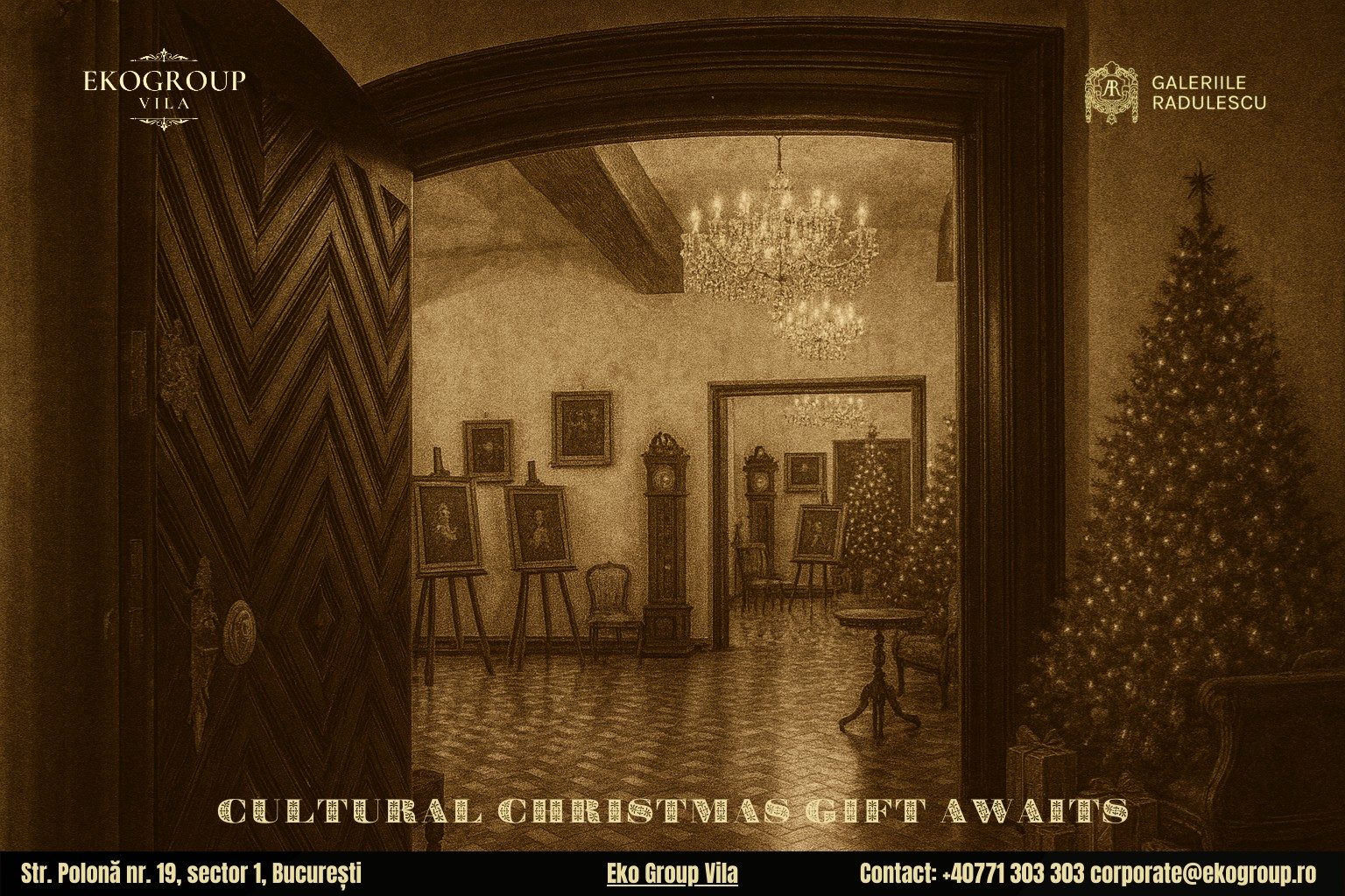 Un cadou de Crăciun perfect pentru iubitorii de cultură: acces la expoziția „Crăciunul anilor ’30” de la Eko Group Vila 4 Un cadou de Crăciun perfect pentru iubitorii de cultură: acces la expoziția „Crăciunul anilor ’30” de la Eko Group Vila